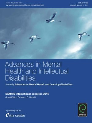 cover image of Advances in Mental Health and Intellectual Disabilities, Volume 9, Number 5